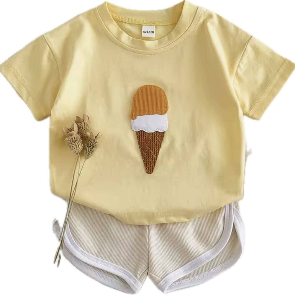 New Yellow Ice Cream toddler T-Shirt and shorts 12-18 months